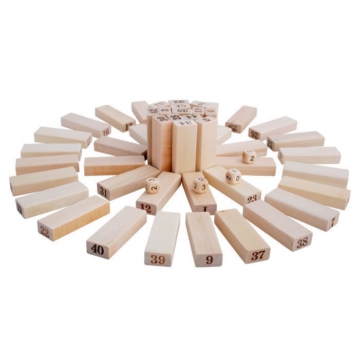 Rút gỗ màu và số loại lớn TUBITOYS- Thanh gỗ to mịn khắc số sắc nét cao cấp