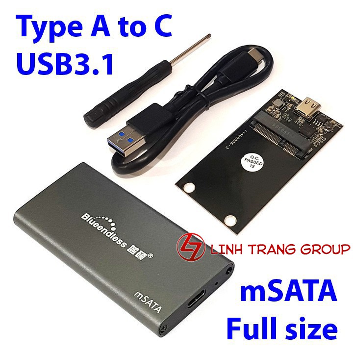 Box SSD mSATA vỏ kim loại USB 3.0 - BX26 BX03