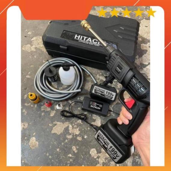 MÁY RỬA XE HITACHI 199V PIN SẠC CỰC MẠNH >