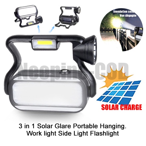 Đèn Pin led 3 Trong 1 Sử Dụng Năng Lượng Mặt Trời Có Thể Sạc Lại