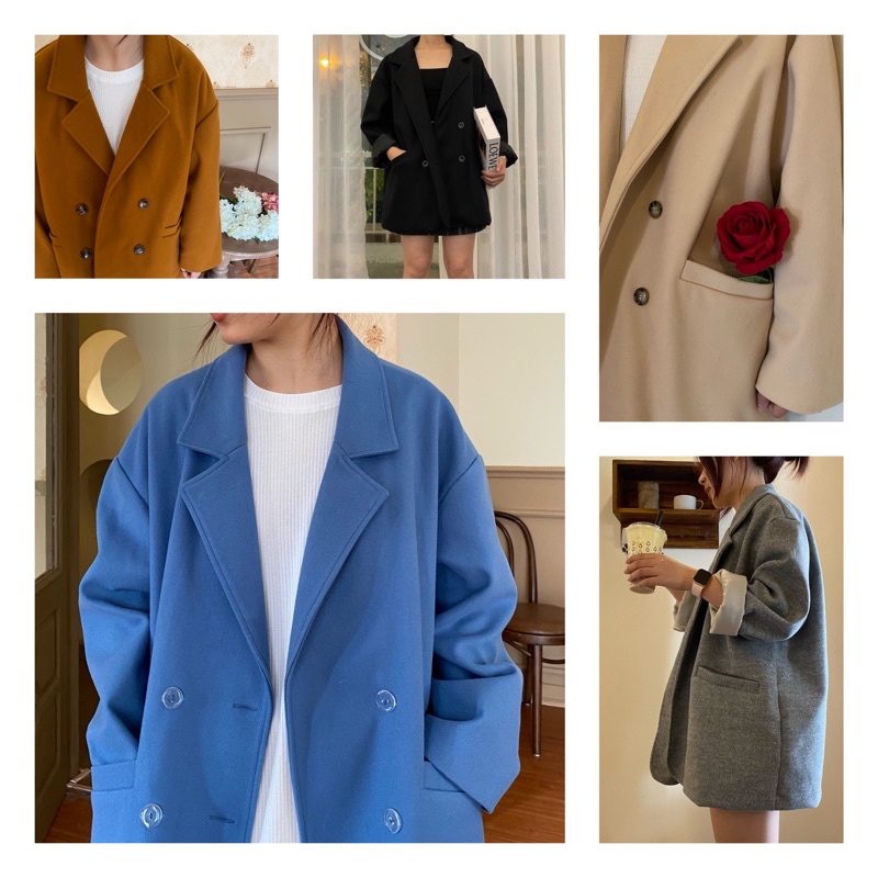 [ ẢNH THẬT ] Áo khoác dạ blazer 2 lớp dáng lỡ