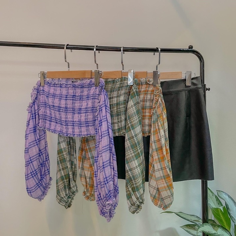 LOLI CROPTOP▪️ Áo chạy chỉ tay phồng