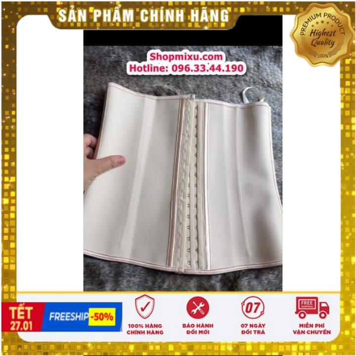 [Free ship - Chính hãng - Cao cấp] Đai nịt bụng Latex 9 xương có lỗ thông hơi thế hệ mới gen bụng định hình giảm eo