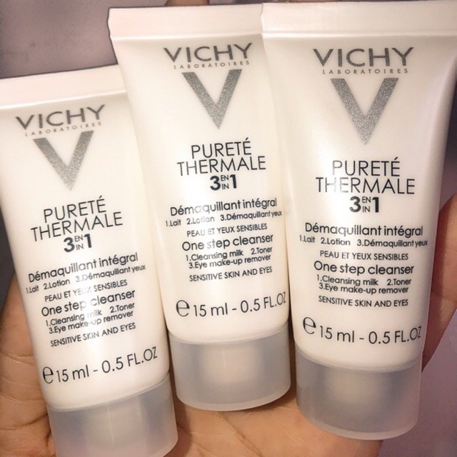 [Mini 15ml] Sữa Rửa Mặt VICHY Purete Thermale 3 in 1 One Step Cleanser 15ml - Rửa Mặt Tẩy Trang 3 Tác Dụng