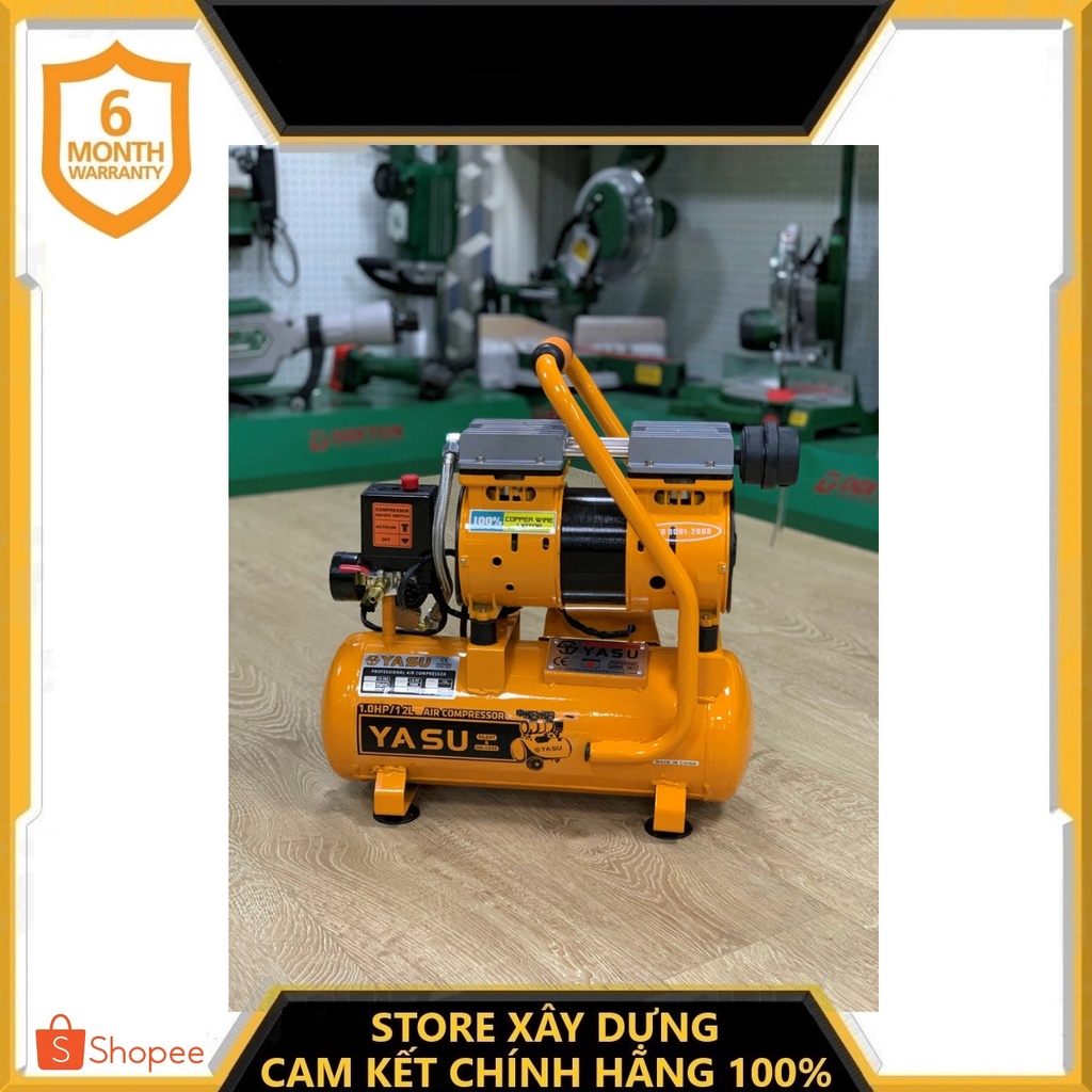 MÁY NÉN KHÍ KHÔNG DẦU YASU 1HP-12L YS-580 - HÀNG CHÍNH HÃNG