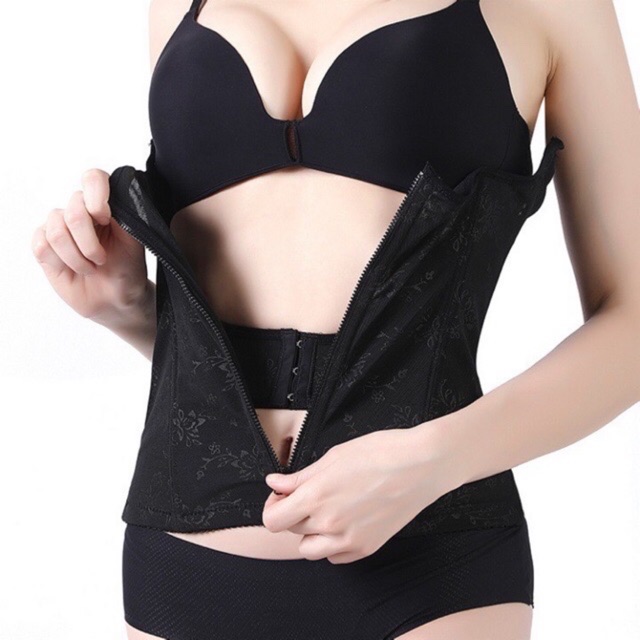 Gen nịt bụng kéo khoá có thanh chống gập cuộn ,giảm ngay 5-10 cm