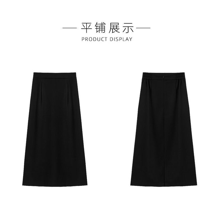 Chân Váy Đen Lưng Cao Dáng Chữ A Xẻ Tà Phong Cách Hàn Quốc Thời Trang Cho Nữ