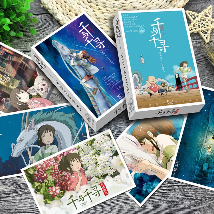 Hộp Lomo 36 ảnh bưu thiếp anime Spirited Away Vùng Đất Linh Hồn