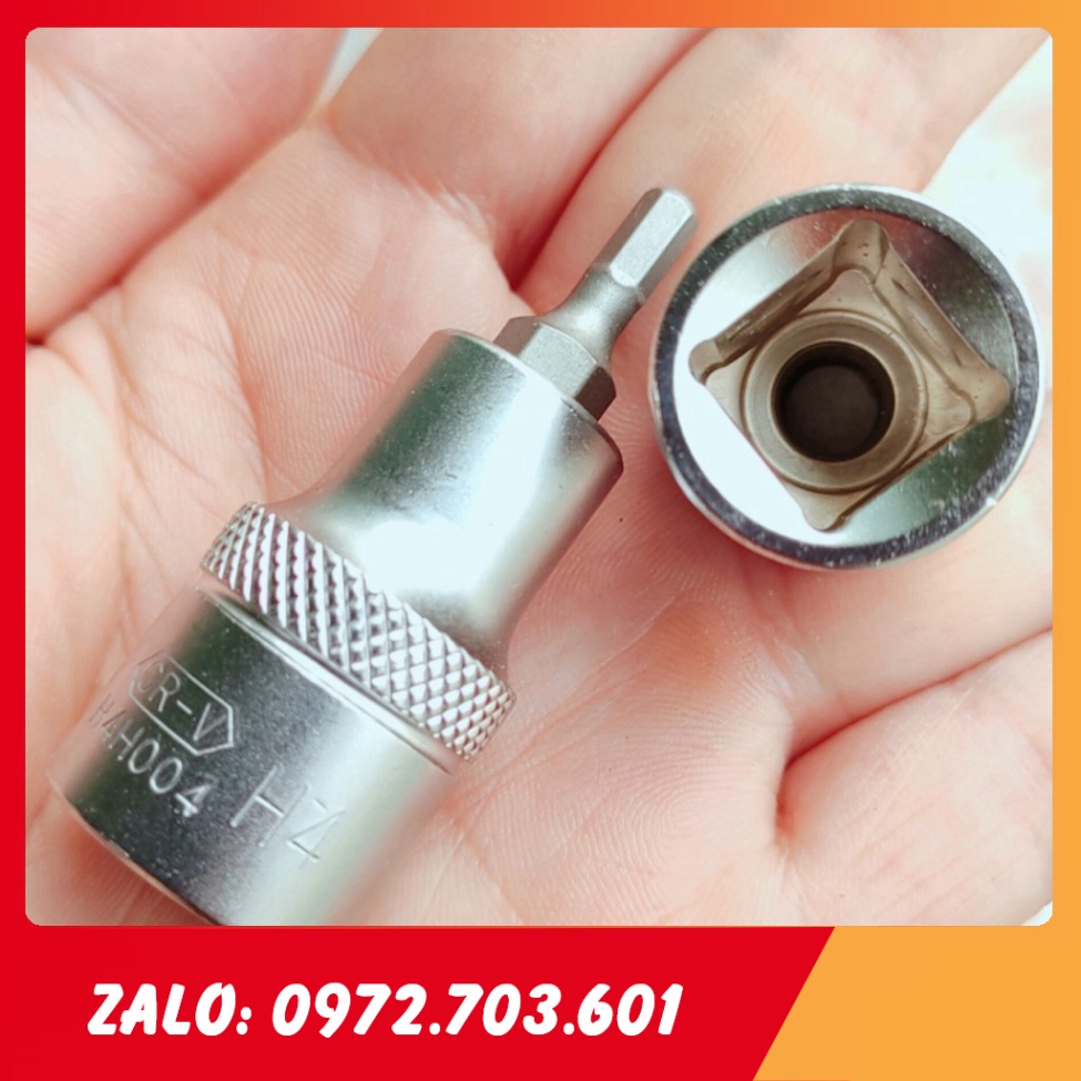 [RẺ NHẤT] Lục giác 4mm chân khẩu 1/2inch, Đầu tuýp 1/2 inch bit lục giác 4mm, dùng cho súng bắn ốc, bu lông [GIÁ TỐT]