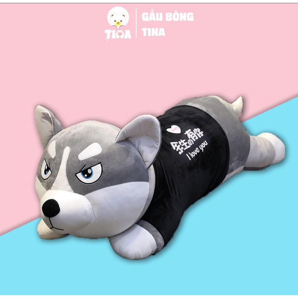 Thú nhồi bông chó husky siêu to khổng lồ TINA quà tặng sinh nhật dễ thương