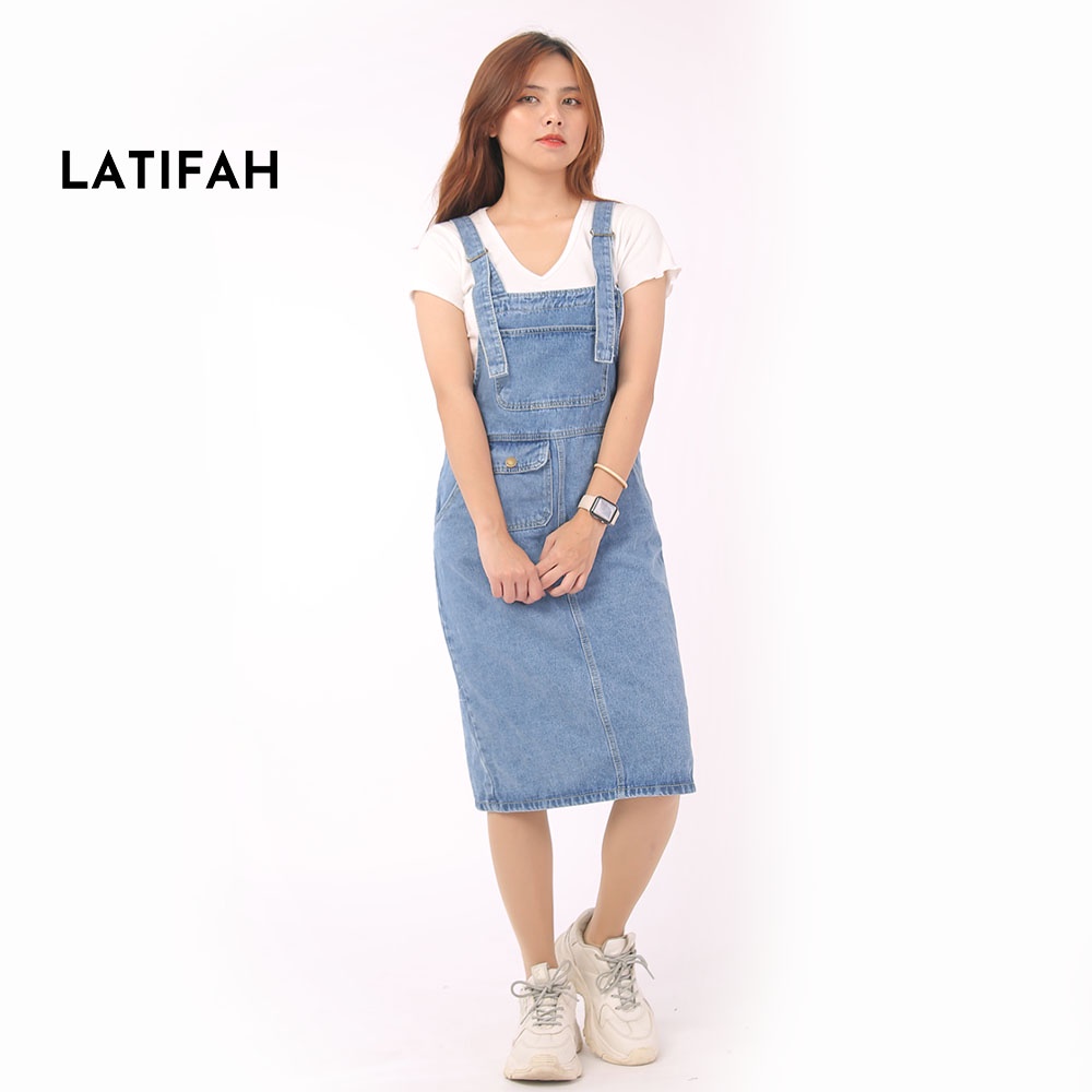 Yếm váy jean LATIFAH form dài có nắp YJ011 phong cách hàn quốc