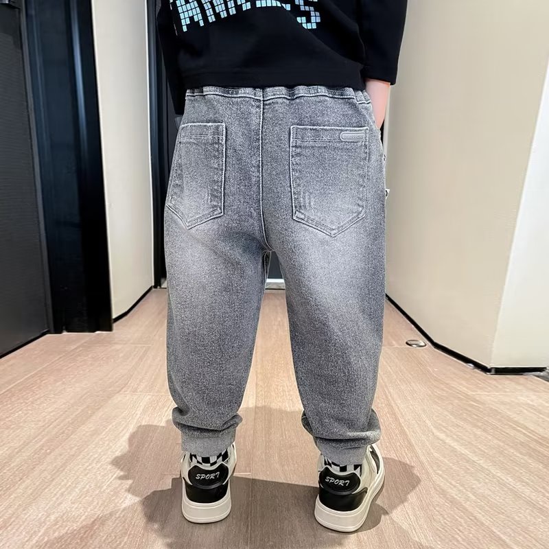 Quần Jean Dài Dáng Rộng Thoải Mái Thời Trang 2022 Cho Bé Trai 3-15 Tuổi 110-160