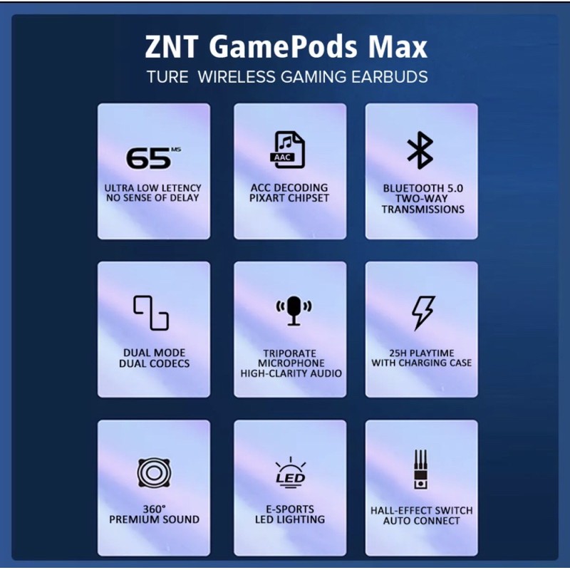 ZNT Gamepods MAX . Tai nghe không dây độ trễ thấp 2021 | BigBuy360 - bigbuy360.vn