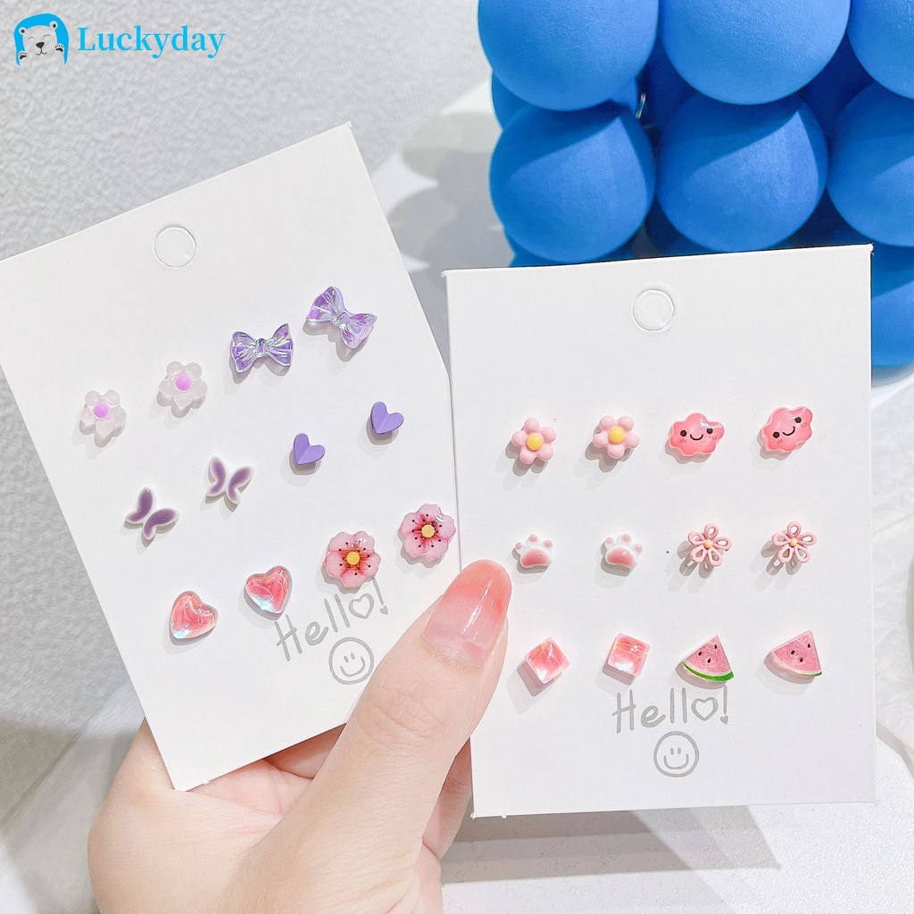 Set Khuyên Tai Đơn Giản Dễ Thương Cho Nữ