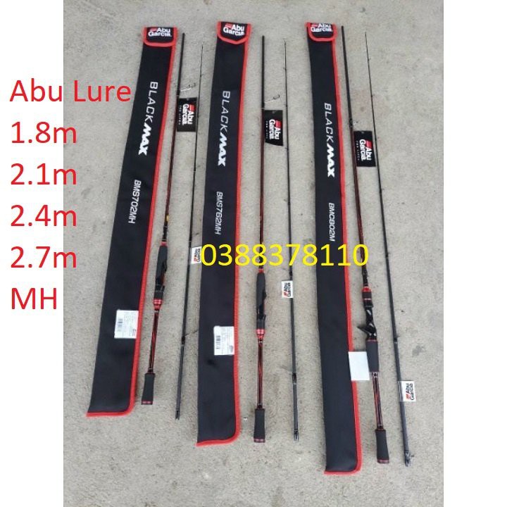 Cần Lure 2 Khúc Abu Black Max Ngọn MH, Câu Lure Mồi Giả, Câu Lóc