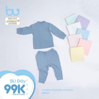 Bộ pijama cổ 3cm màu xanh mint
