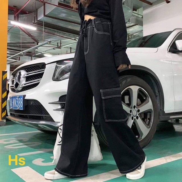 Quần gân giả bò ống rộng HARIQUEEN