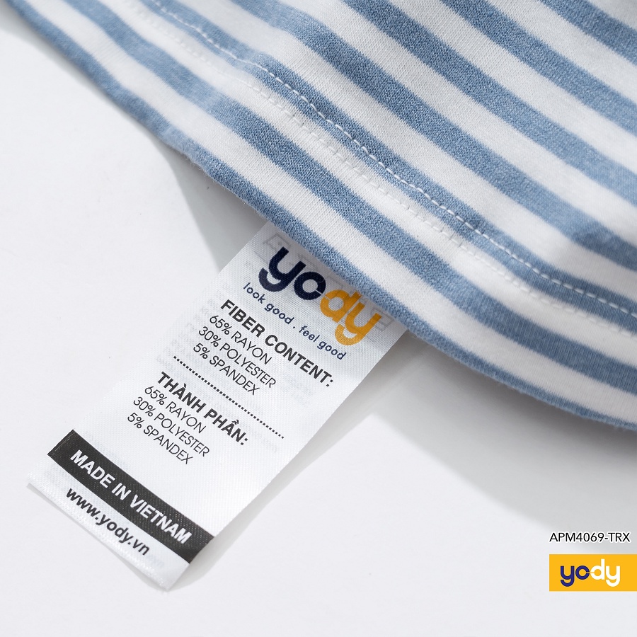 Áo polo nam YODY kẻ ngang dáng basic chất cotton - APM4069