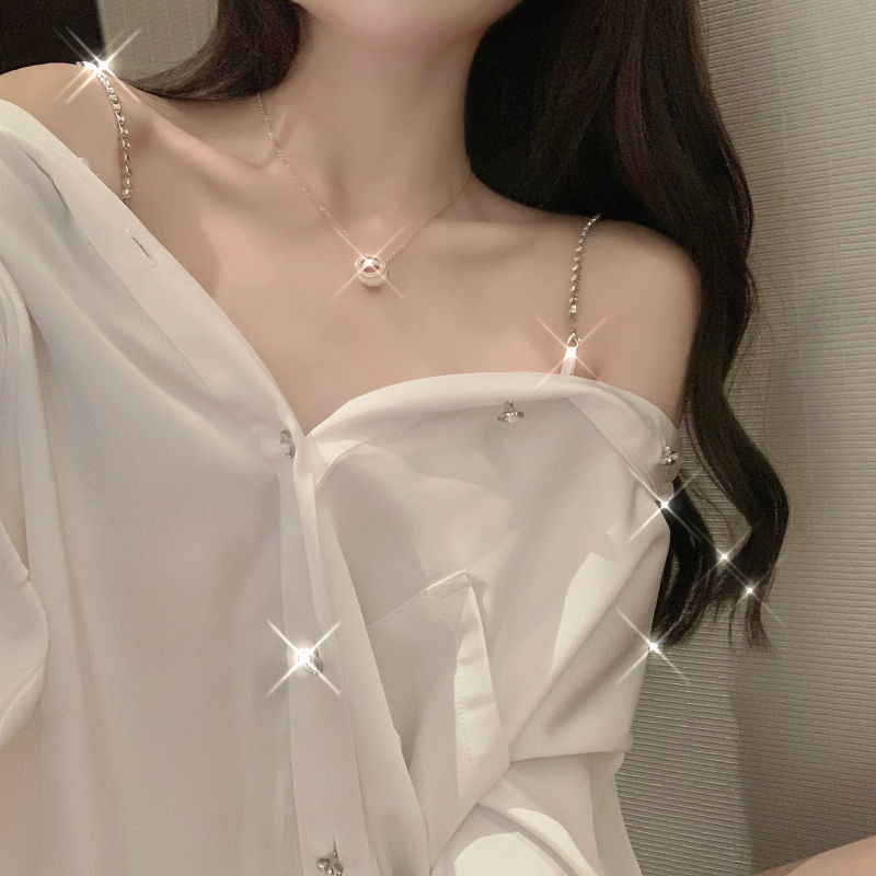 Áo kiểu dáng rộng hở vai phong cách Hàn Quốc gợi cảm thời trang cho nữ