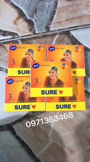 Hộp 3 cái bao cao su Sure