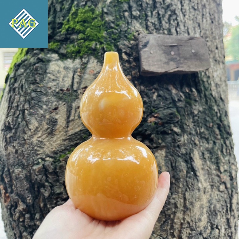 Qủa Bầu Hồ Lô Chiêu Tài Hút Lộc Đá Ngọc Hoàng Long Nguyên Khối