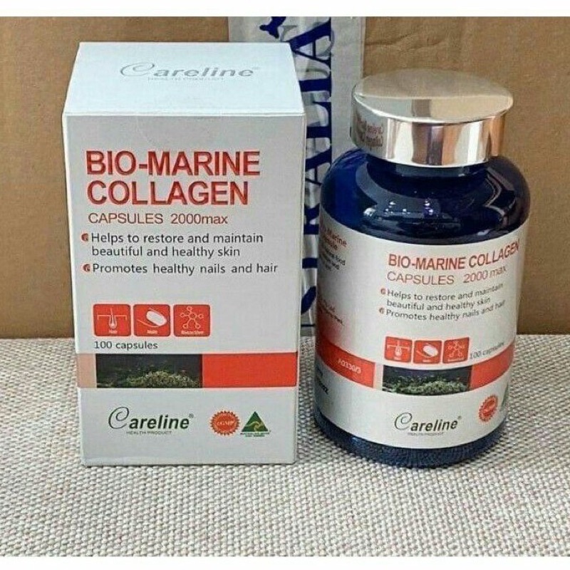 Viên Uống Đẹp Da Careline Bio Marine Collagen 2000mg, lọ 100 viên- chuẩn Úc