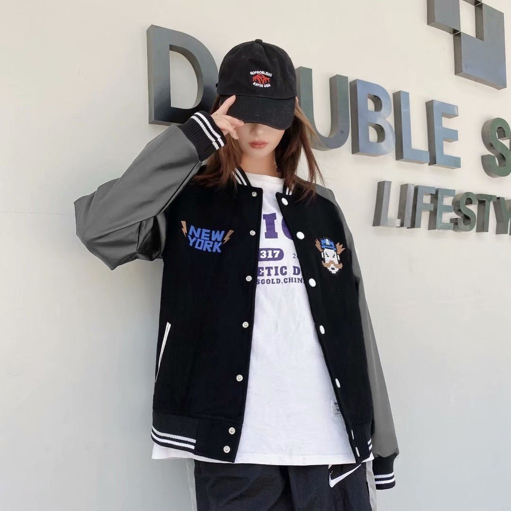 Áo khoác dù bomber nút bấm, áo khoác dù thêu logo cực chất KD3 | BigBuy360 - bigbuy360.vn