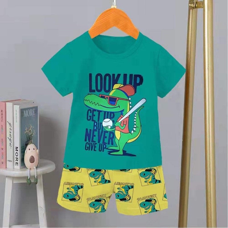 Bộ quần áo trẻ em - Bộ cotton cộc tay xuất Hàn cho bé trai