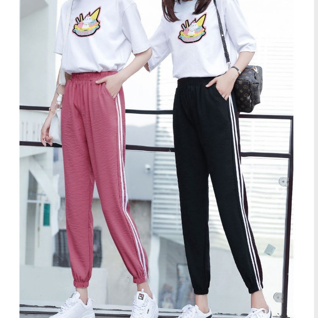 [MPVC] Bộ Quần Jogger Line Phối Áo Thun Tay Lỡ Sweet Unisex S23 [ FREESHIP ]