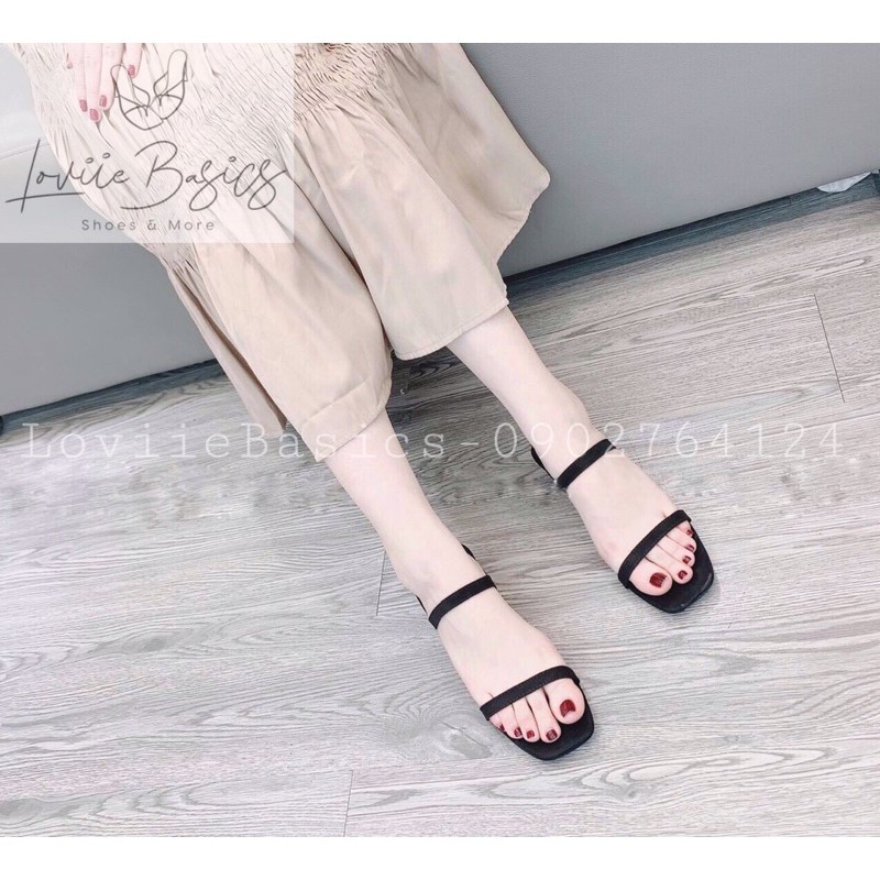 SANDAL NỮ LOVIIE BASICS - SANDAL QUAI MẢNH ĐẾ VUÔNG 2 PHÂN - SANDAL QUAI NGANG - SANDAL GÓT VUÔNG 2CM  S210302