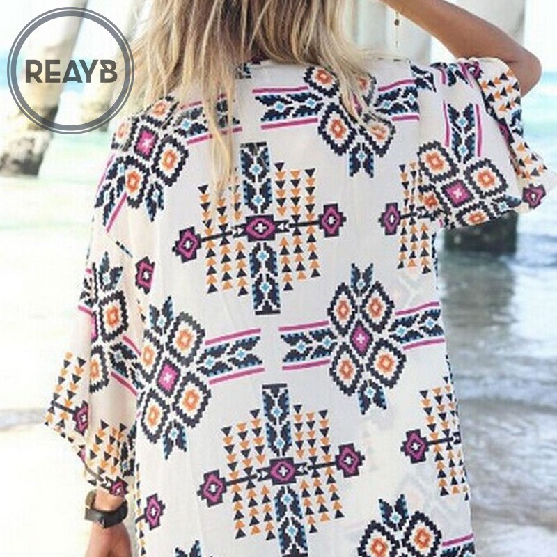 Áo Khoác Cardigan Dáng Rộng Thoáng Khí Phong Cách Boho Thời Trang Đi Biển Mùa Hè Cho Nữ