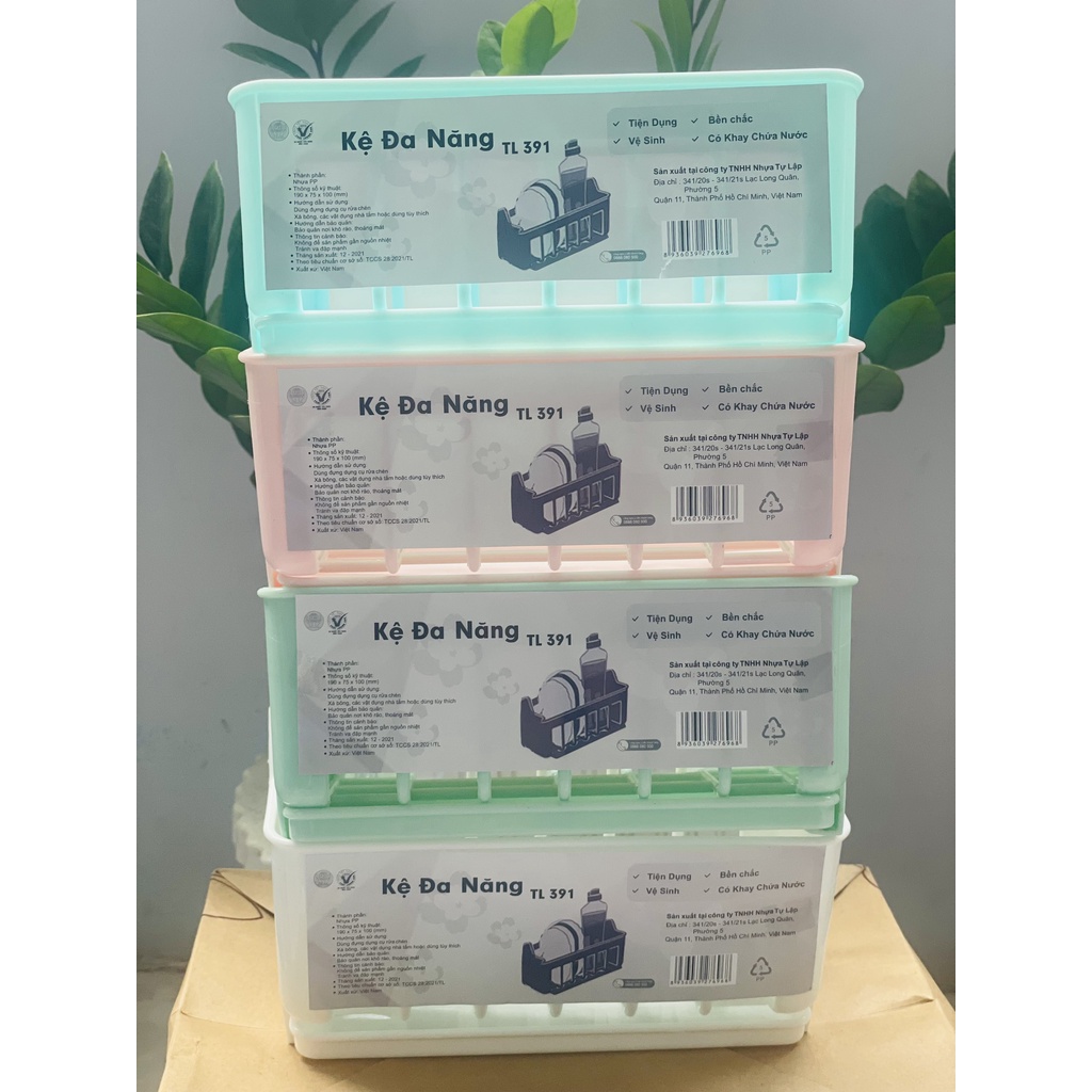 Kệ nhà tắm đa năng hít chân không có khay thoát nước 391