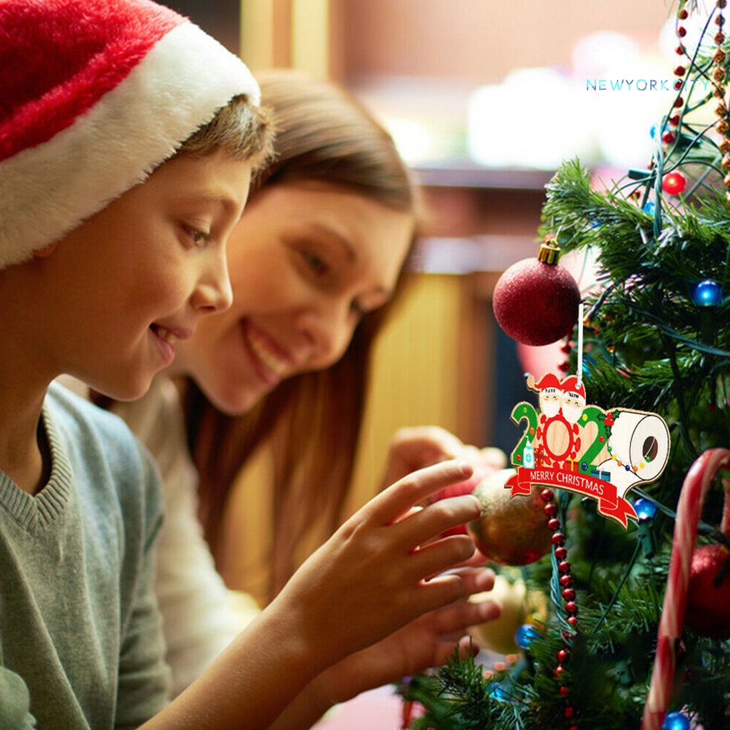 Phụ Kiện Treo Trang Trí Cây Thông Giáng Sinh Bằng Gỗ Phong Cách Giáng Sinh 2020