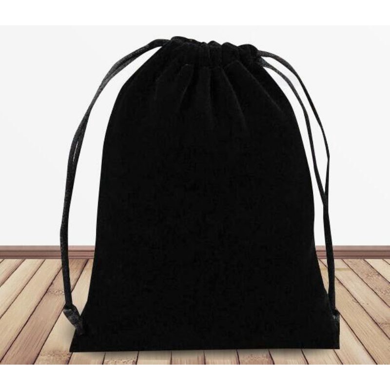 10 túi nhung đen miệng rút đựng trang sức kt 9x12cm