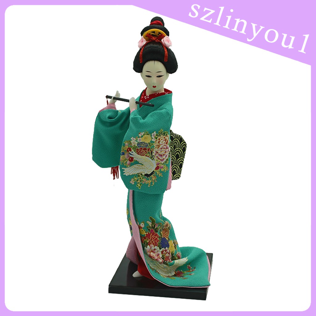 Búp Bê Geisha Lady Mặc Kimono 12inch Trang Trí Nhà Cửa