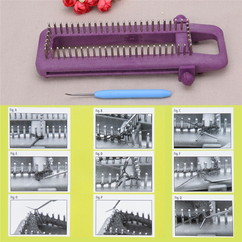 Bộ Dụng Cụ Đan Vớ / Mũ / Khăn Choàng DIY Bằng Nhựa Có Thể Điều Chỉnh