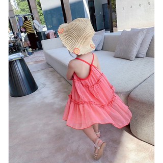 BG592 - VÁY 2 DÂY ĐỎ DÂU TÂY