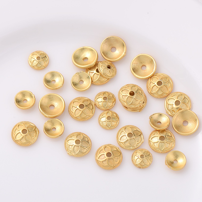Chuỗi Hạt Tròn Màu Vàng 18K Nhiều Màu Sắc Dùng Làm Trang Sức diy