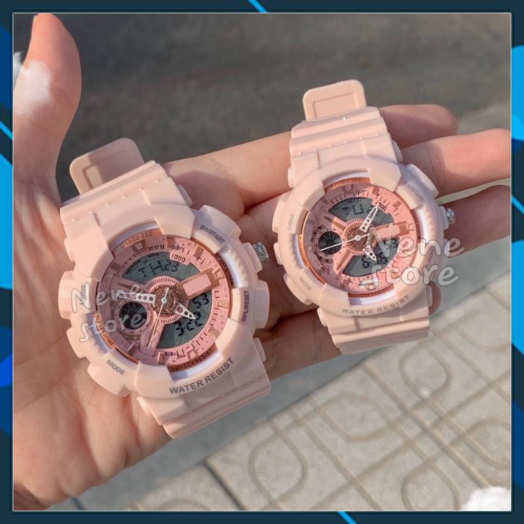 Đồng hồ nam, nữ PINK 3 kim unisex dây nhựa kiểu dáng dễ thương dành cho học sinh