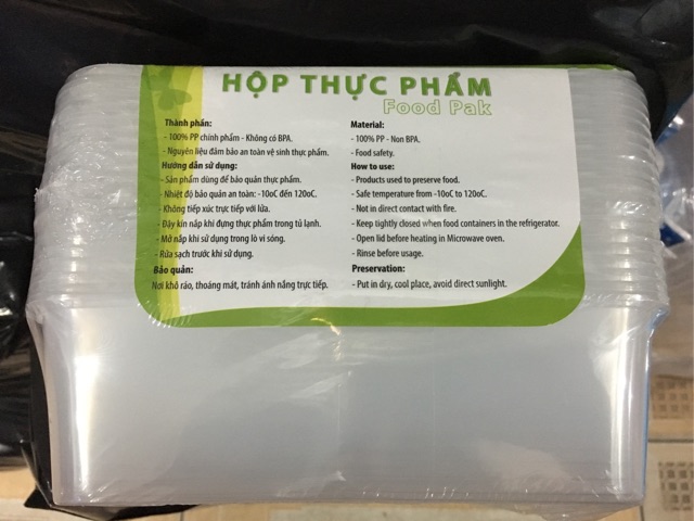 10 hộp thực phẩm ( dùng để làm rau câu)