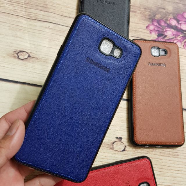 Ốp lưng Samsung J7 Prime dẻo giả da khắc thương hiệu cao cấp