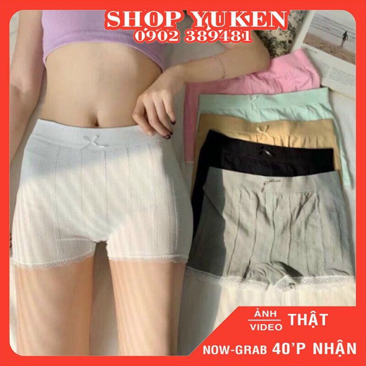 Quần Lót NữQuần Mặc Trong Váy Nữ Dệt Kim-Quần Bảo Hộ Viền Ren Mềm Mịn