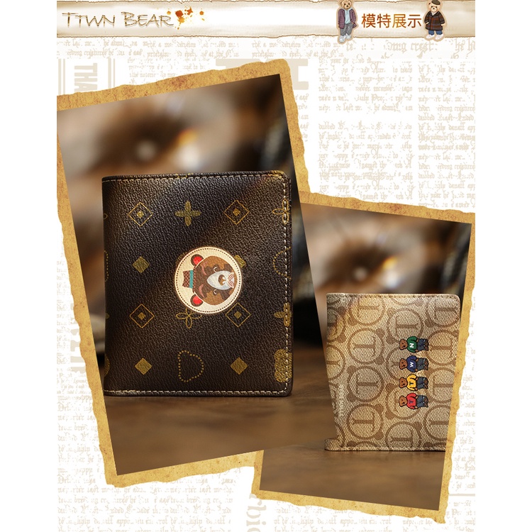 Ví gập TTWN Bear chính hãng, đựng thẻ, tiền
