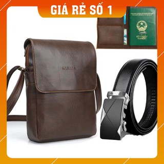 Túi đeo chéo cao cấp HANAMA S12 - Tặng Thắt lưng, Ví da passport -Túi Da