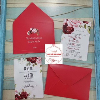 Thiệp cưới thiết kế đơn giản, đẹp, giá rẻ