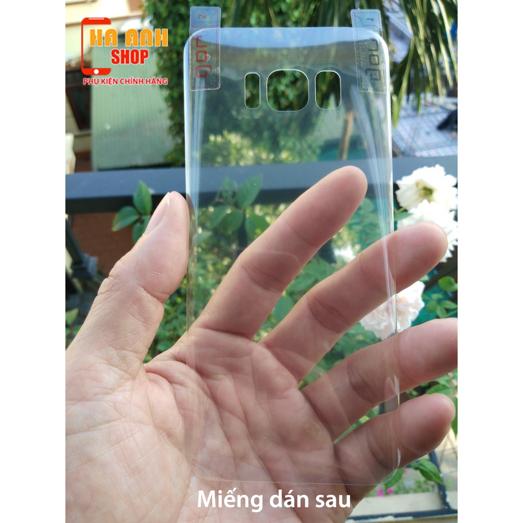 [ S8 / S8plus ] Combo 2 miếng dán dẻo hãng Gor full màn + dán camera + dán lưng carbon