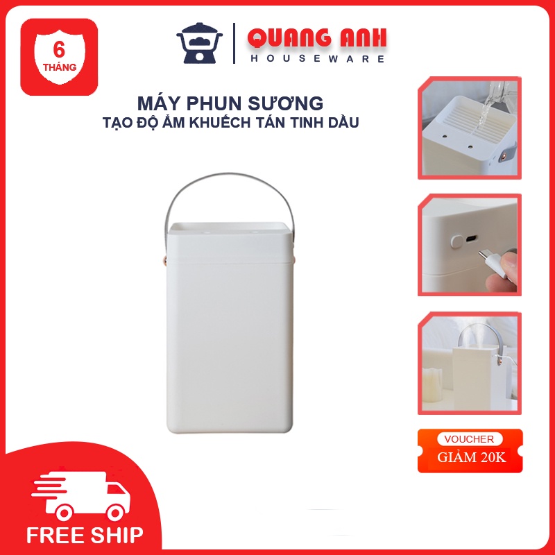 Máy Phun Sương Tạo Độ Ẩm Máy Khuếch Tán Tinh Dầu Dung Tích 3L Dùng Trong Phòng Điều Hòa Văn Phòng Có Quai Xách BH 6Tháng