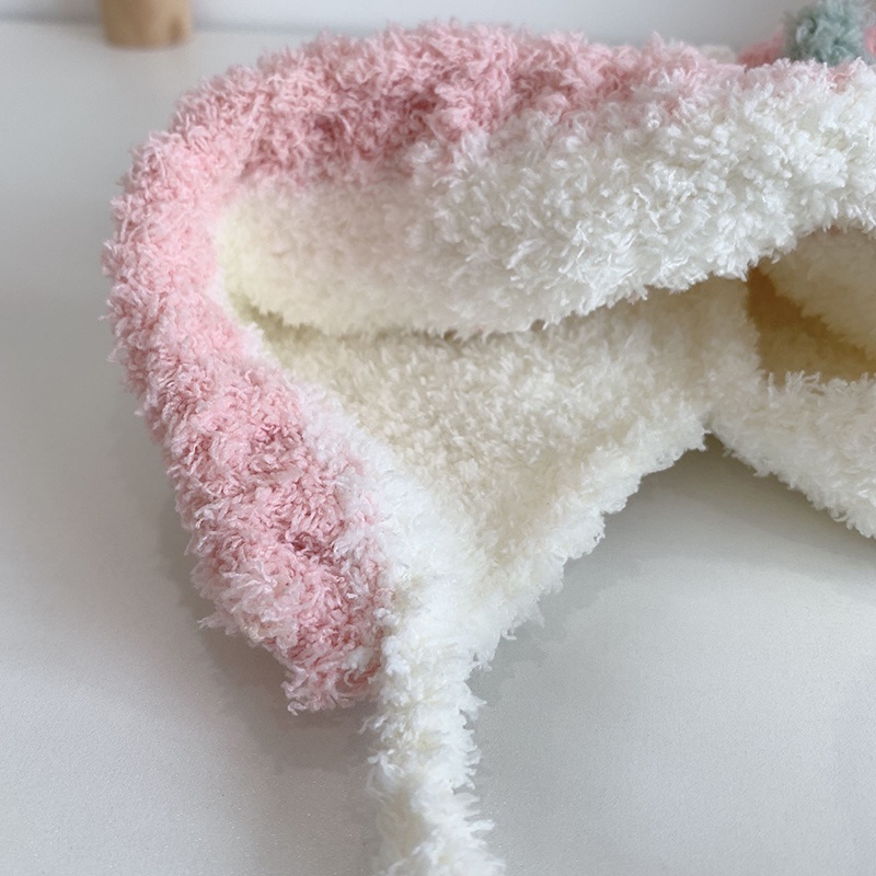 Mũ Len Trùm Tai Giữ Ấm Mềm Mại Dễ Thương Cho Bé