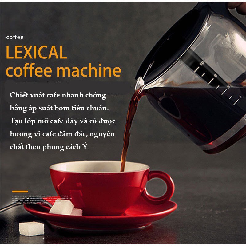 Máy pha cà phê LEXICAL automatic - THIẾT KẾ ĐẸP, SANG TRỌNG, HƯƠNG VỊ ĐẬM ĐÀ - HÀNG CHÍNH HÃNG - BẢO HÀNH 6 THÁNG