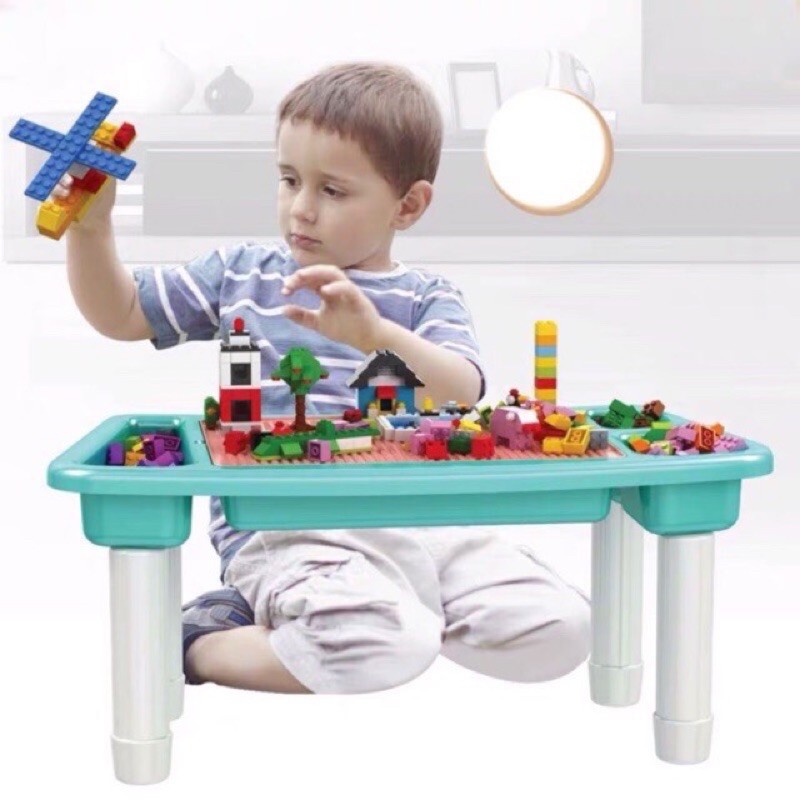 Hộp Đồ Chơi LEGO Lắp Ráp Xếp Hình Cao Cấp Kèm Bàn Dành Cho Bé